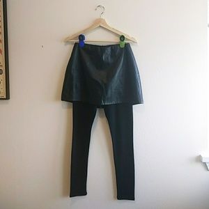 Legacy Faux Leather Skirt with Built-in Leggings